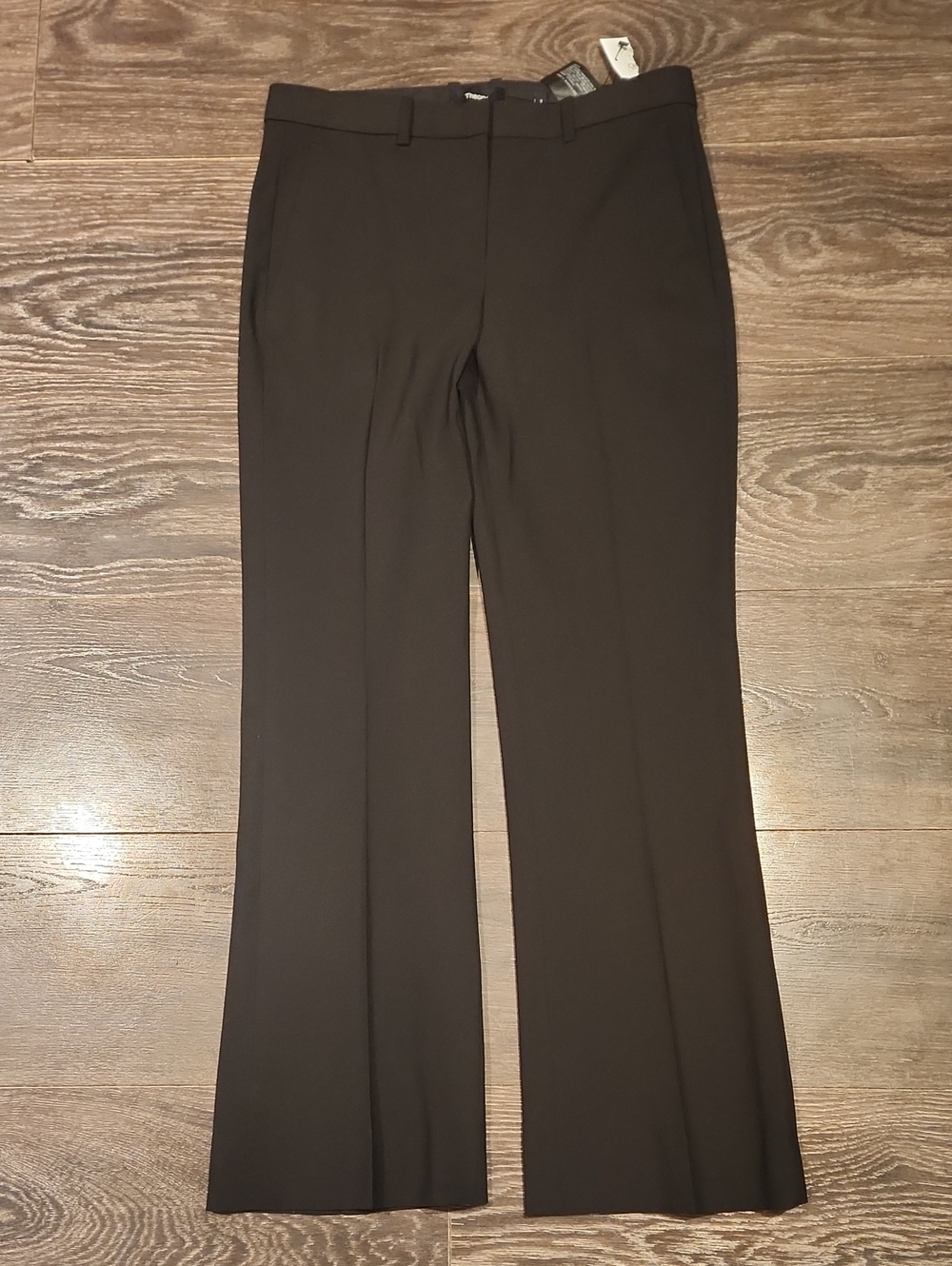 ❤️ NWT! THEORY DEMITRIA TRACEABLE WOOL FLARE TROUSERS / PANTS, 0S (25 SHORT) - Picture 2 of 7